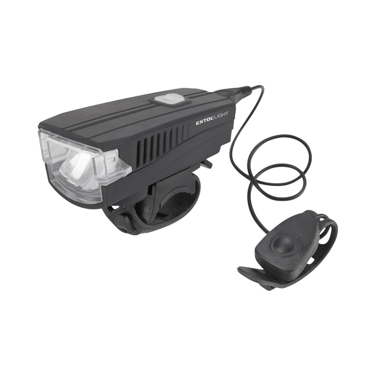 LED lampa biciklis elso feher 5 W LED 350 Lm ABS haz USB ujratoltheto beepitett Li-ion akku 1200 mAh duda funkc-i61506